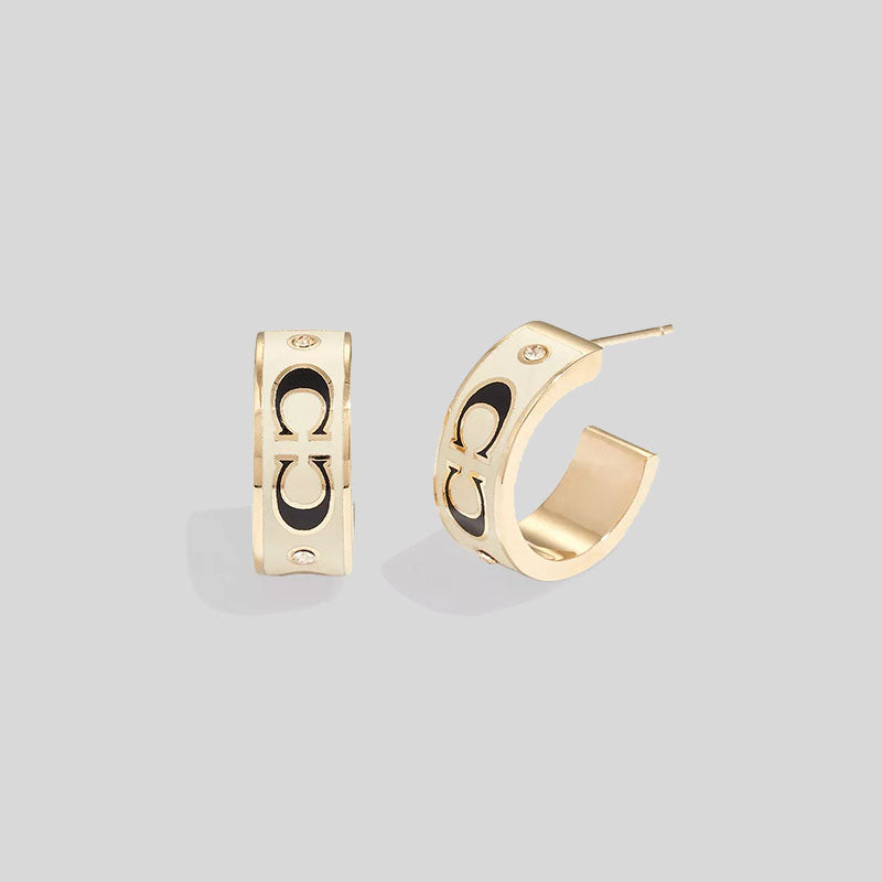 Coach signature clearance huggie earrings