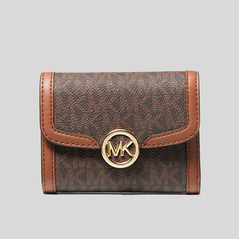 Brown leather michael kors wallet hotsell