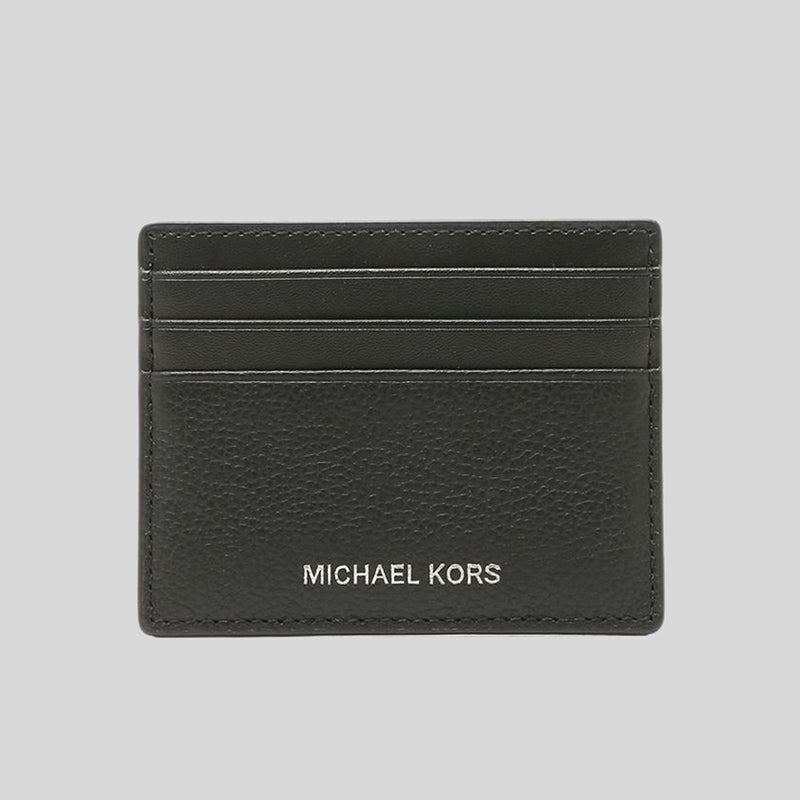 NWT Michael Kors Men's Cooper MK Logo Slim Card Case Leather Wallet  Blk/Brn/Yel