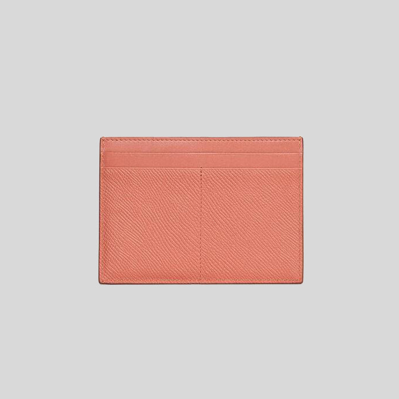 CELINE Multifunction Card Holder In Grained Leather Coral 10B763