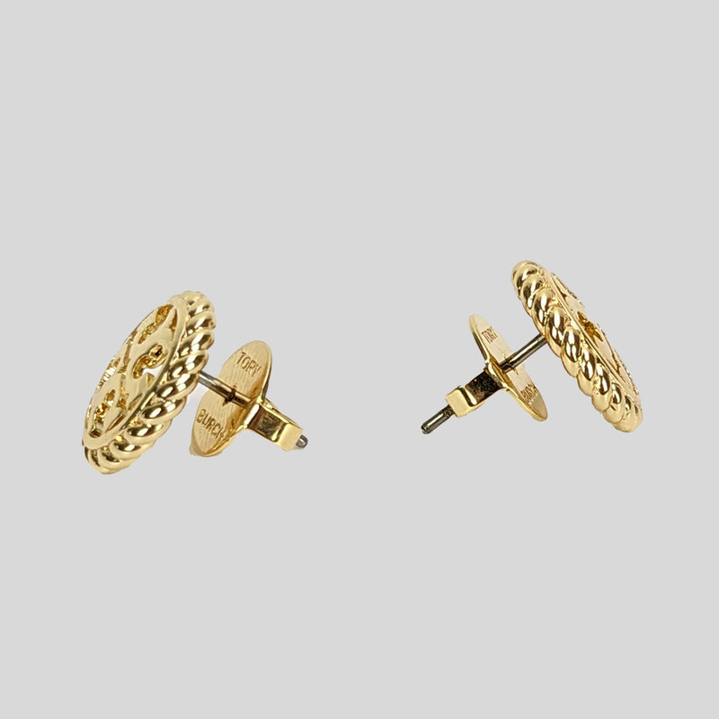 TORY BURCH Rope Logo Stud Earring Gold 136618