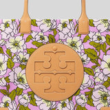 TORY BURCH Small Ella Floral Printed Tote Bag Aster Pink Flower 151612