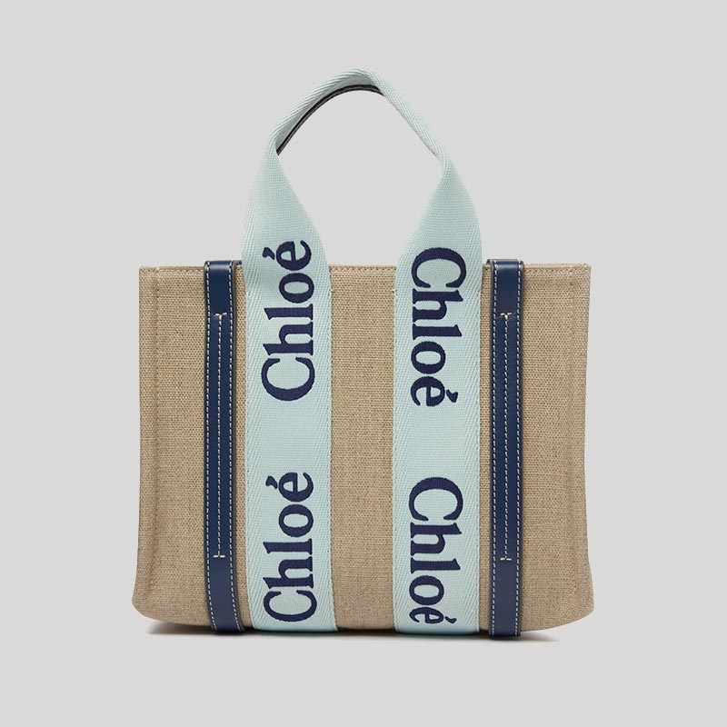 Chloe Small Woody Tote Bag Green Blue CHC23AS397L1797S