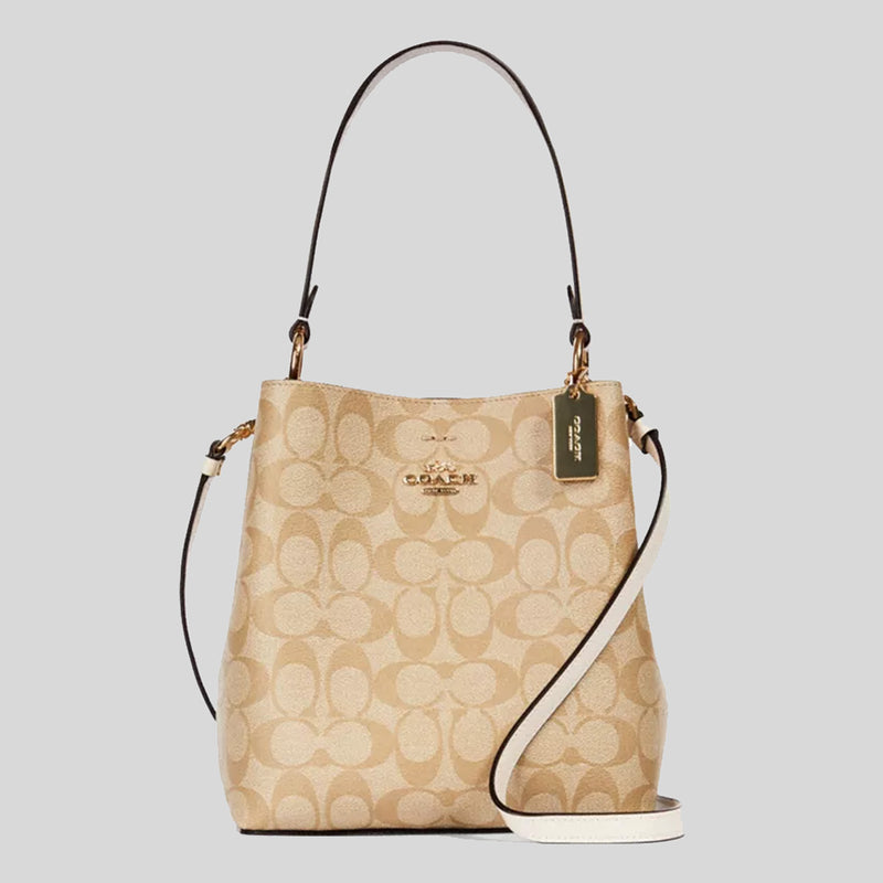 Coach deals town bucket bag in chalk light