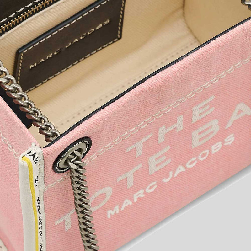 MARC JACOBS The Denim Chain Crossbody Tote Bag Ribbon Pink 2F4HCR016H05