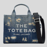 MARC JACOBS The Rip And Repair Denim Medium Tote Bag Punk Indigo 2F4HTT002H05