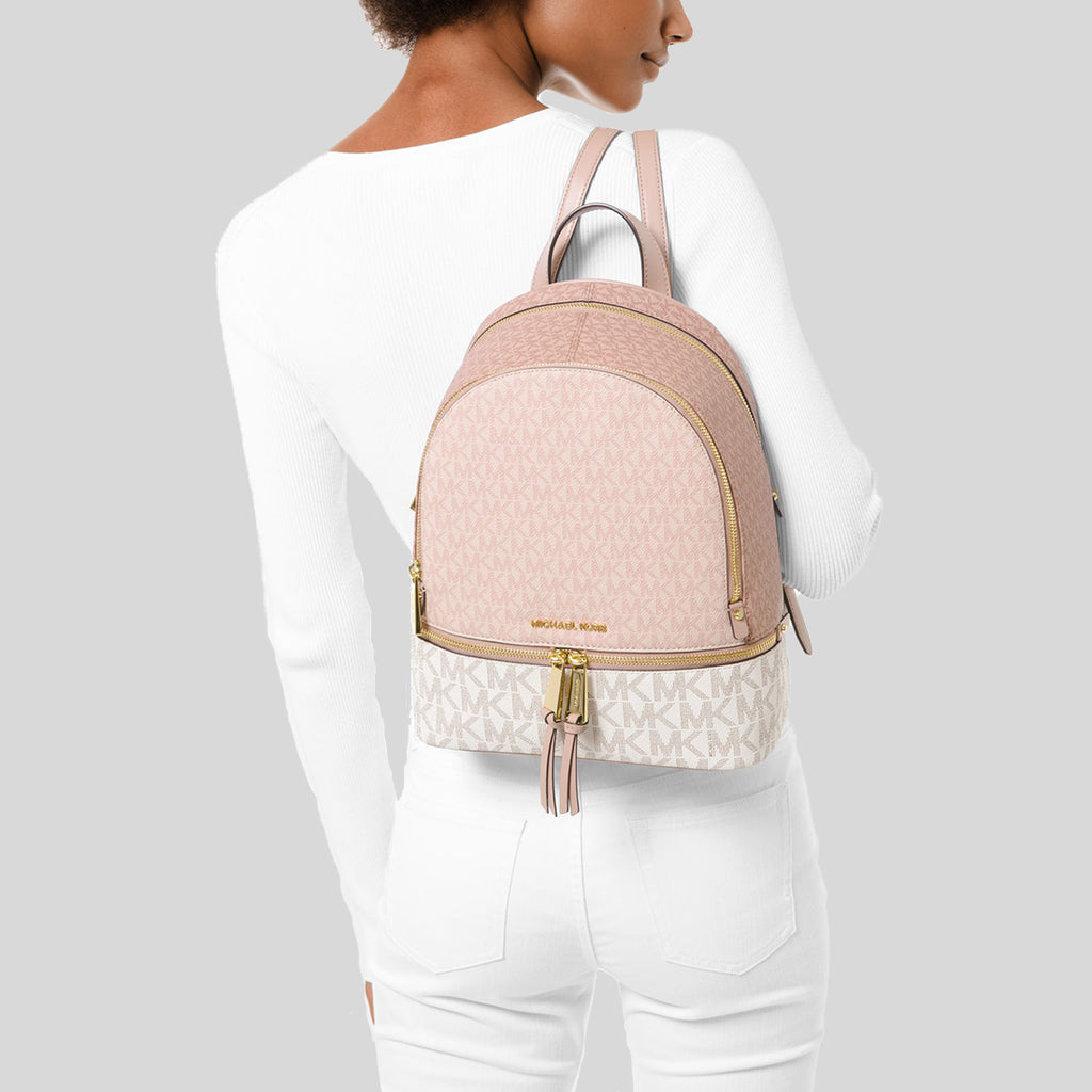 Michael Kors Rhea Medium Color-Block Logo Backpack Ballet Multi