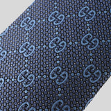 GUCCI Signature Logo GGWEB Silk Tie Blue 408865