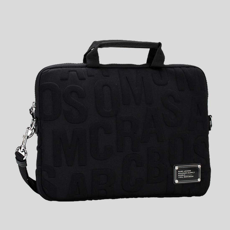 MARC JACOBS Logo Quilted Nylon Laptop Bag Black 4P4SCP006S02