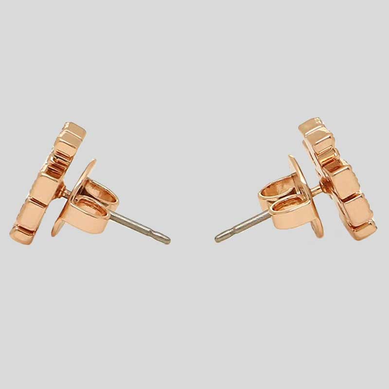 TORY BURCH Crystal T Logo Stud Earring Rose Gold 53423