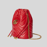 Gucci Marmont Matelasse Mini Bucket Bag Red 575163