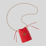 Gucci Marmont Matelasse Mini Bucket Bag Red 575163