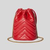 Gucci Marmont Matelasse Mini Bucket Bag Red 575163