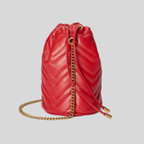 Gucci Marmont Matelasse Mini Bucket Bag Red 575163