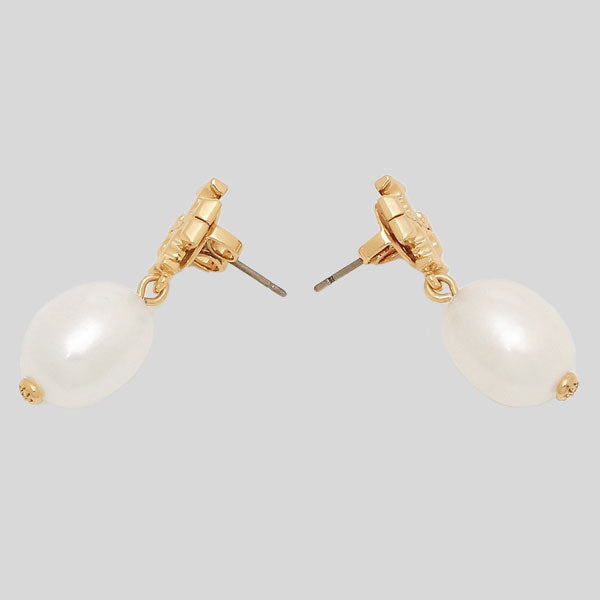 TORY BURCH Pearl Drop Earring Ivory Tory Gold 65156