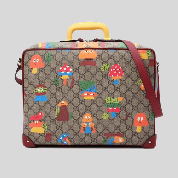 Gucci Kids Neutral GG Supreme Woodland Print Suitcase 664152