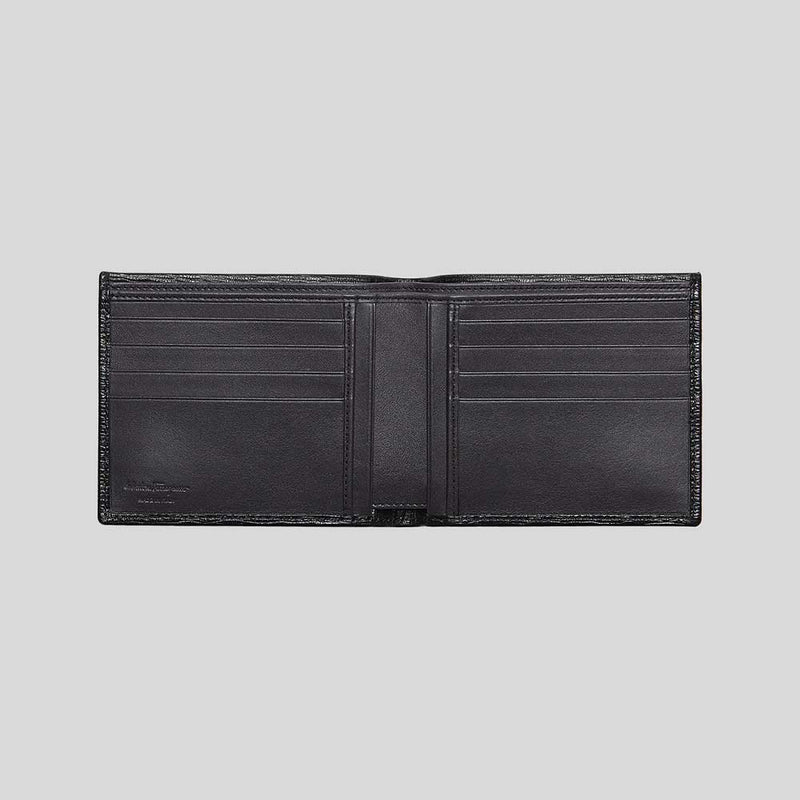 FERRAGAMO Gancini Men's Leather Bifold Wallet Black/Black 733308