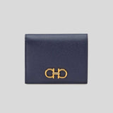 Ferragamo Calf Leather Small Bifold Wallet Midnight 771175