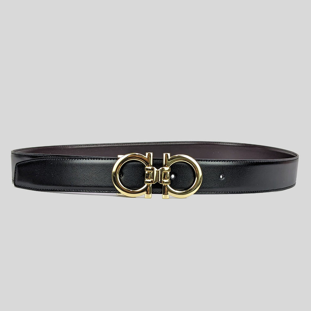 Authentic Salvatore Ferragamo Men's Black Leather Belt store Adjustable