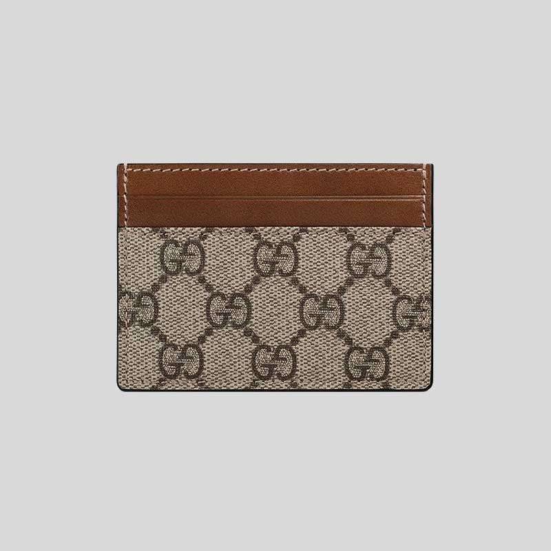 GUCCI GG Supreme Card Holder Brown 779775