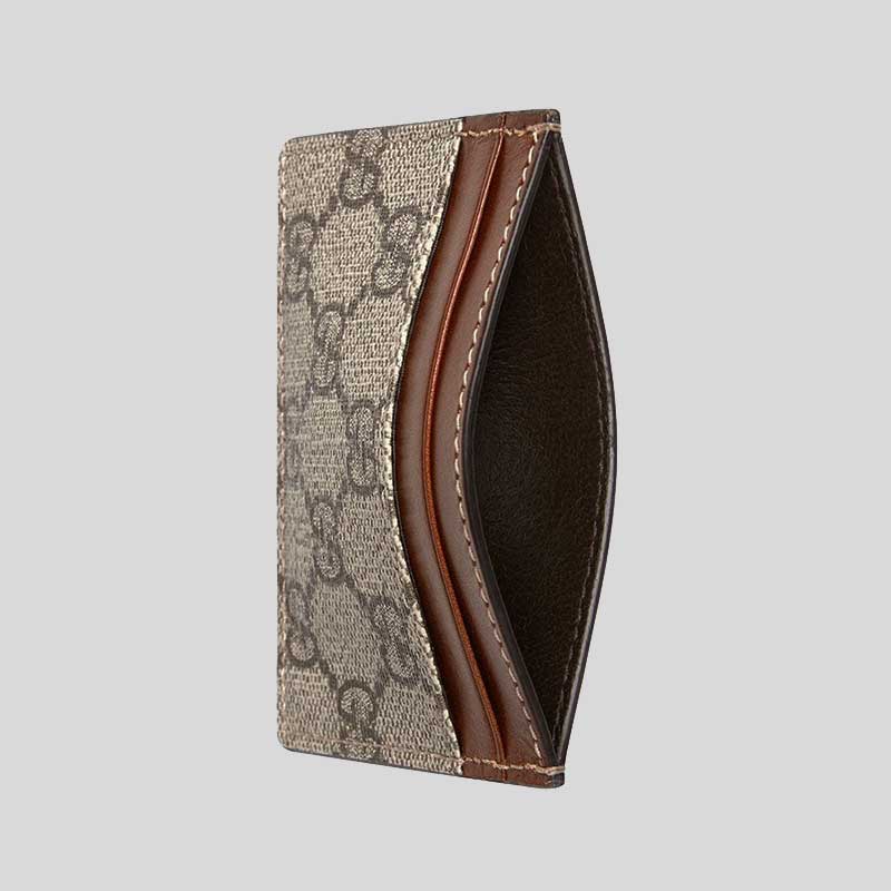 GUCCI GG Supreme Card Holder Brown 779775