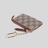 GUCCI GG Supreme Canvas Small Pouch With Key Fob Brown Multi 779809