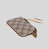 GUCCI GG Supreme Canvas Small Pouch With Key Fob Brown Multi 779809