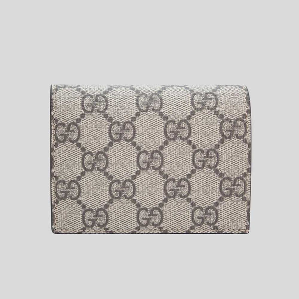 GUCCI GG Supreme Interlocking Women's Bifold Wallet Beige/Brown 779810