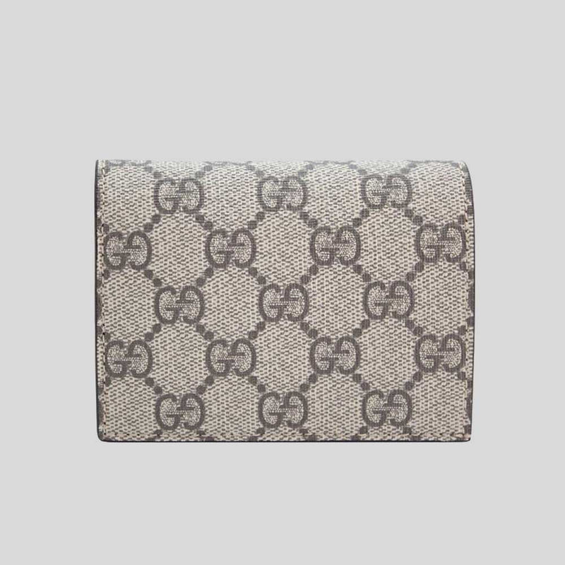 GUCCI GG Supreme Interlocking Women's Bifold Wallet Beige/Brown 779810