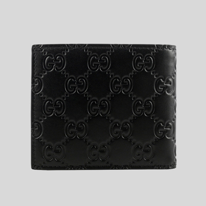 GUCCI Men's Signature GG Leather Bifold Wallet Black 779836