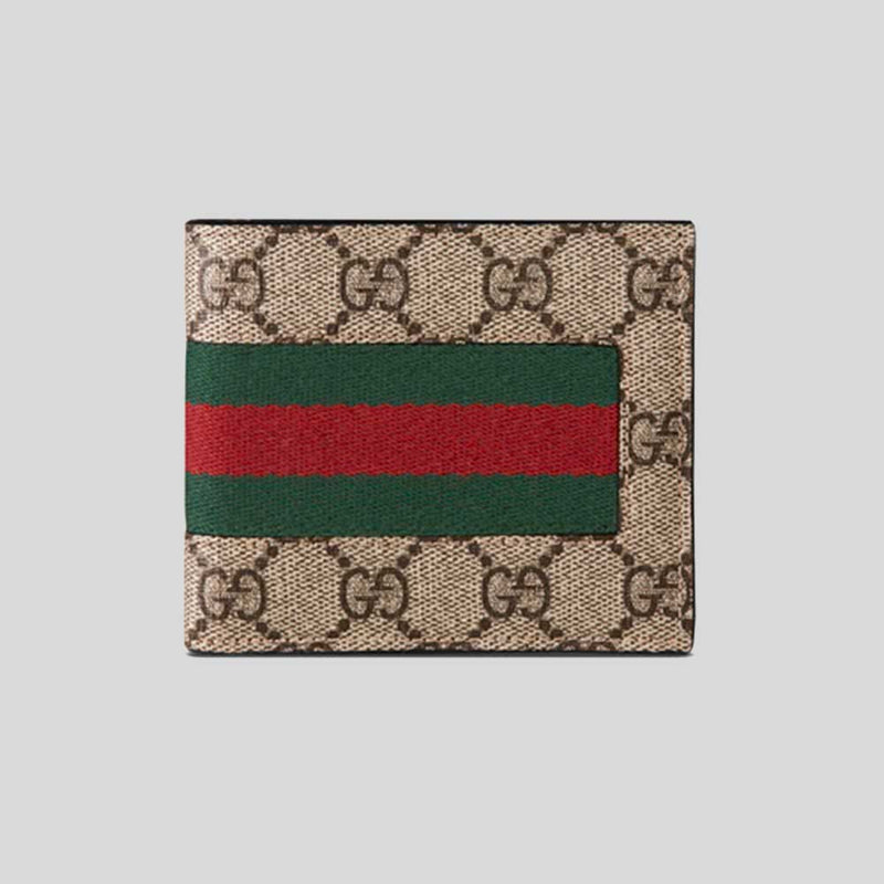 GUCCI GG Supreme Bifold Wallet With Color Stripe Brown Multi 779849 lussocitta lusso città