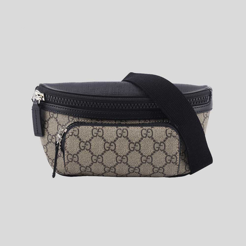 GUCCI GG Supreme Canvas Unisex Belt Bag Beige/Black 779877