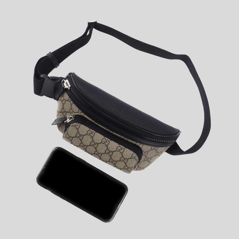 GUCCI GG Supreme Canvas Unisex Belt Bag Beige/Black 779877