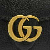 GUCCI Marmont Cellarius Leather Bifold Wallet Black 782749