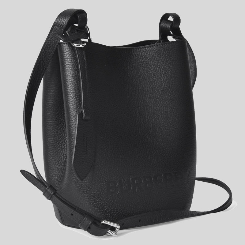 BURBERRY Small Lorne Leather Bucket Bag Black 80528511