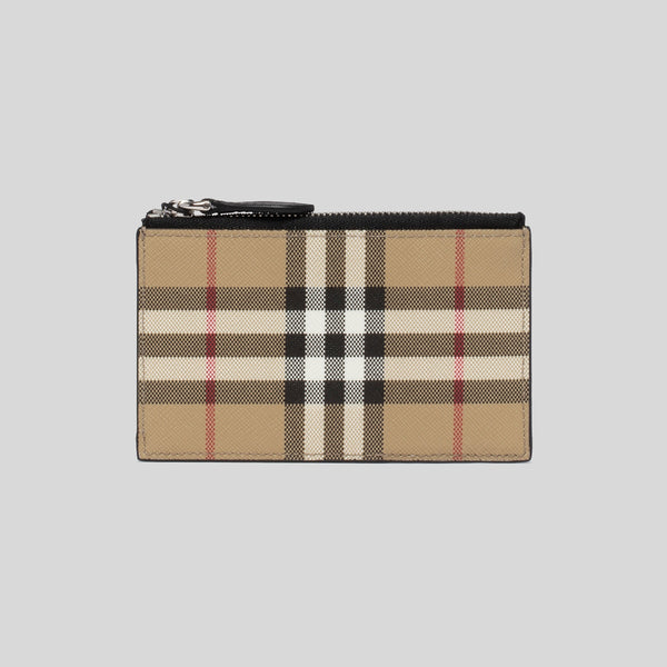 Burberry Vintage Check Zip Card Case Archive Beige 80644521