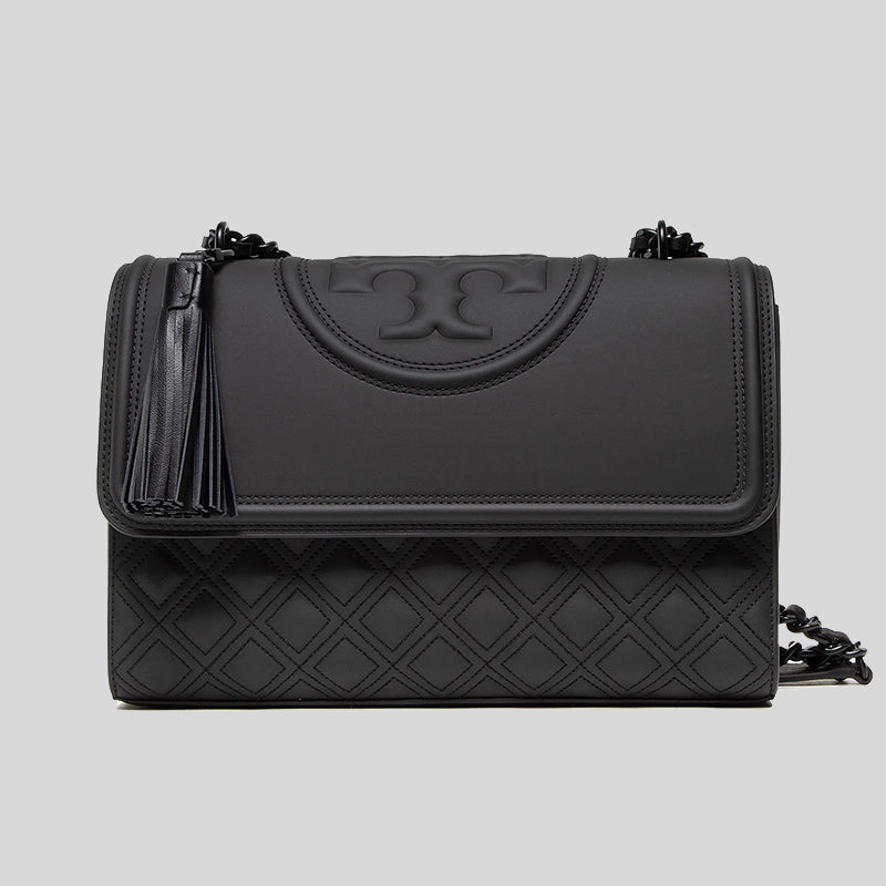 TORY BURCH Fleming Matte Convertible Shoulder Bag Black 82559 – LussoCitta