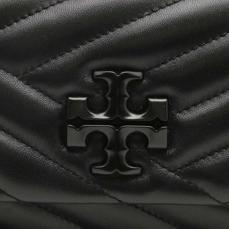 TORY BURCH Small Kira Chevron Flap Shoulder Bag Black/Black 90457