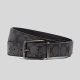 COACH Harness Buckle Cut To Size Reversible Belt, 38 Mm Charcoal/Black 91283