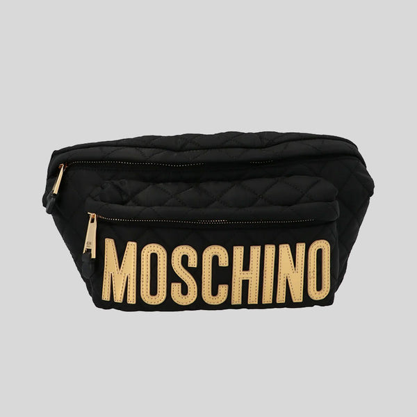 Black Moschino M logo Belt NIB w/ shops cards bag box