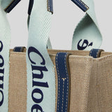 Chloe Small Woody Tote Bag Green Blue CHC23AS397L1797S