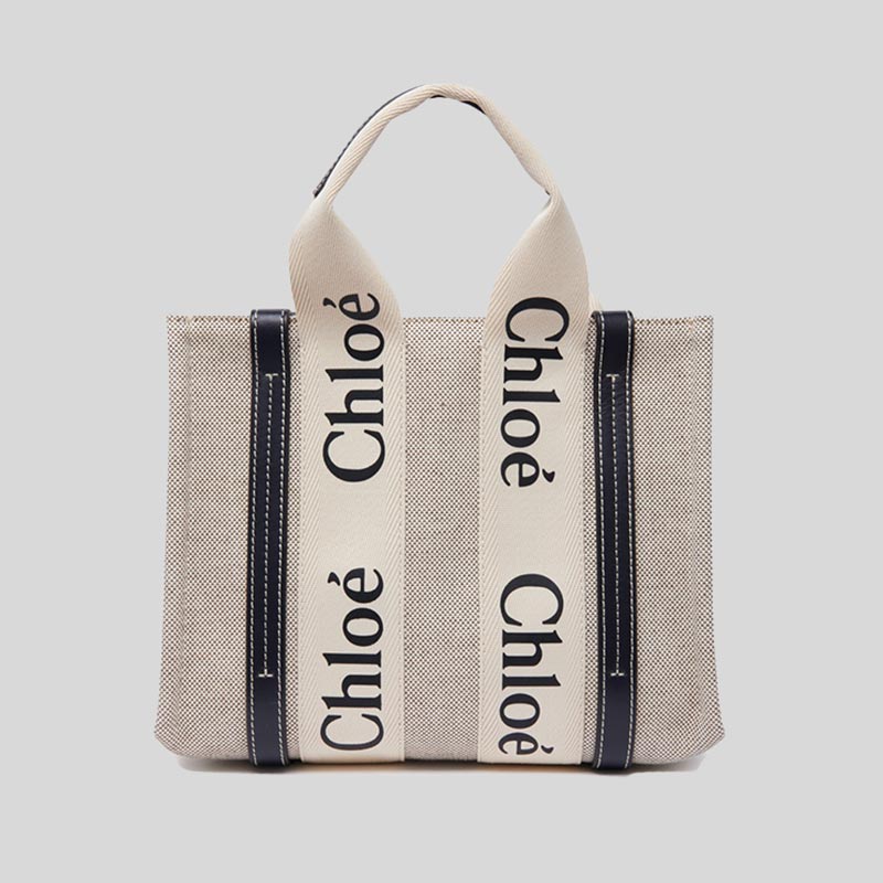 Chloe Small Woody Tote Bag White Blue CHC22AS397I2691J lussocitta lusso città