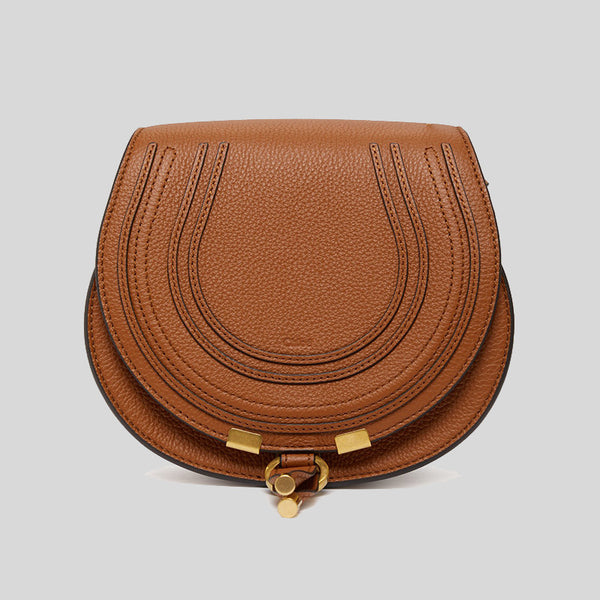 CHLOE Marcie Small Saddle Bag Tan CHC22AS680I31 lussocitta lusso citta