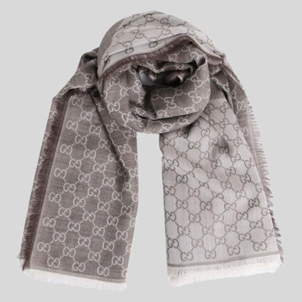 GUCCI Signature Logo GGWEB Scarf/Wrap Coffee Brown 281942