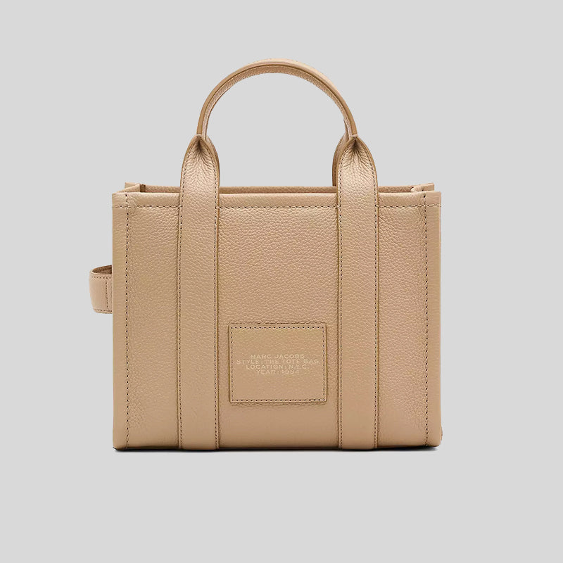 Marc Jacobs Leather The Tote Small Traveler Tote Bag Camel H009L01SP21