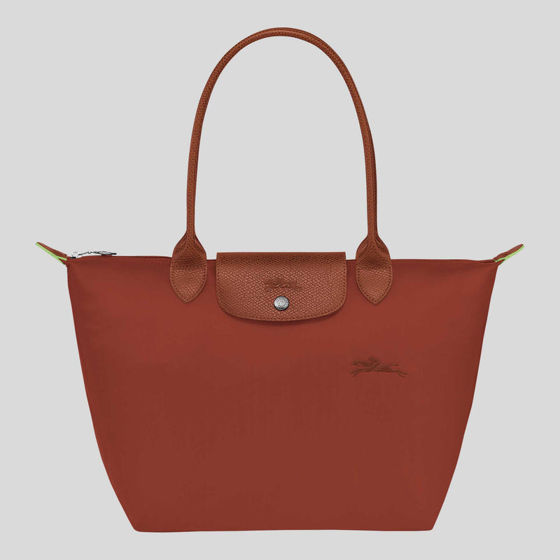 LONGCHAMP Le Pliage Green M Tote Bag Chestnut L2605919 lussocitta lusso citta