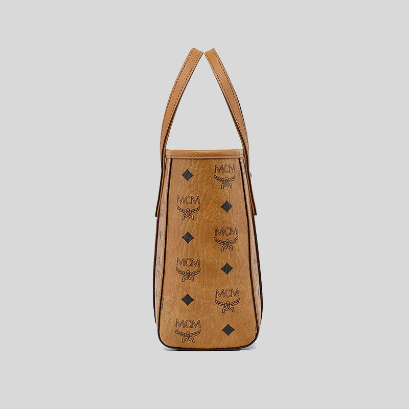 MCM Mini Toni Top-Zip Shopper In Visetos Cognac MWPAATN04CO001