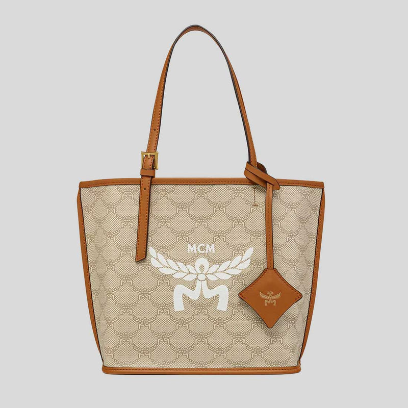 MCM Himmel Mini Shopper In Lauretos Oatmeal MWPESAC02I9001 lussocitta lusso citta