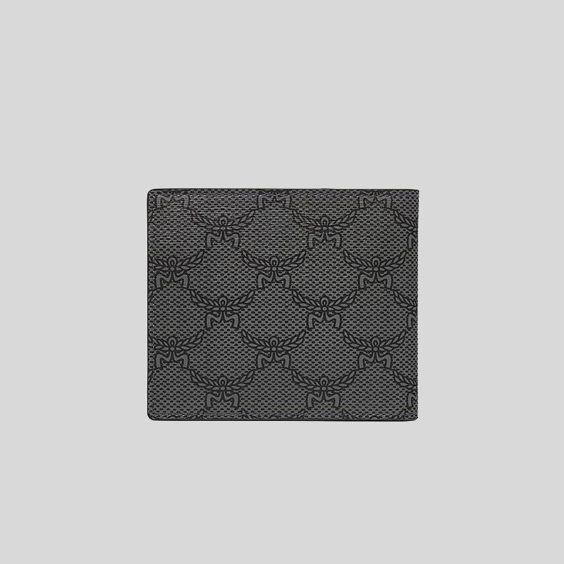 MCM Small Himmel Bifold Wallet In Lauretos Dark Grey MXSESAC01ED001