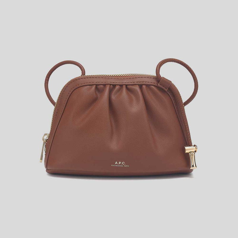 A.P.C. Ninon Small Drawstring Bag Nut Brown PUAATF61765 lussocitta lusso citta